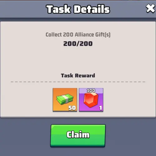Bingo - Collect 200 Alliance Gifts Bingo - Collect 200 Alliance Gifts