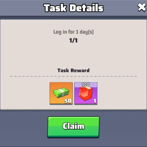 Bingo - Log in for 1 day Bingo - Log in for 1 day