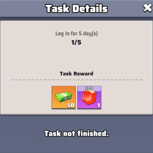 Bingo - Log in for 5 days Bingo - Log in for 5 days