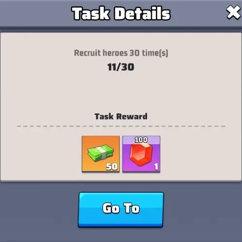 Bingo - Recruit heroes 30 times Bingo - Recruit heroes 30 times